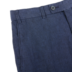 Hiltl Blue Washed Linen Regular Fit Chinos Edge