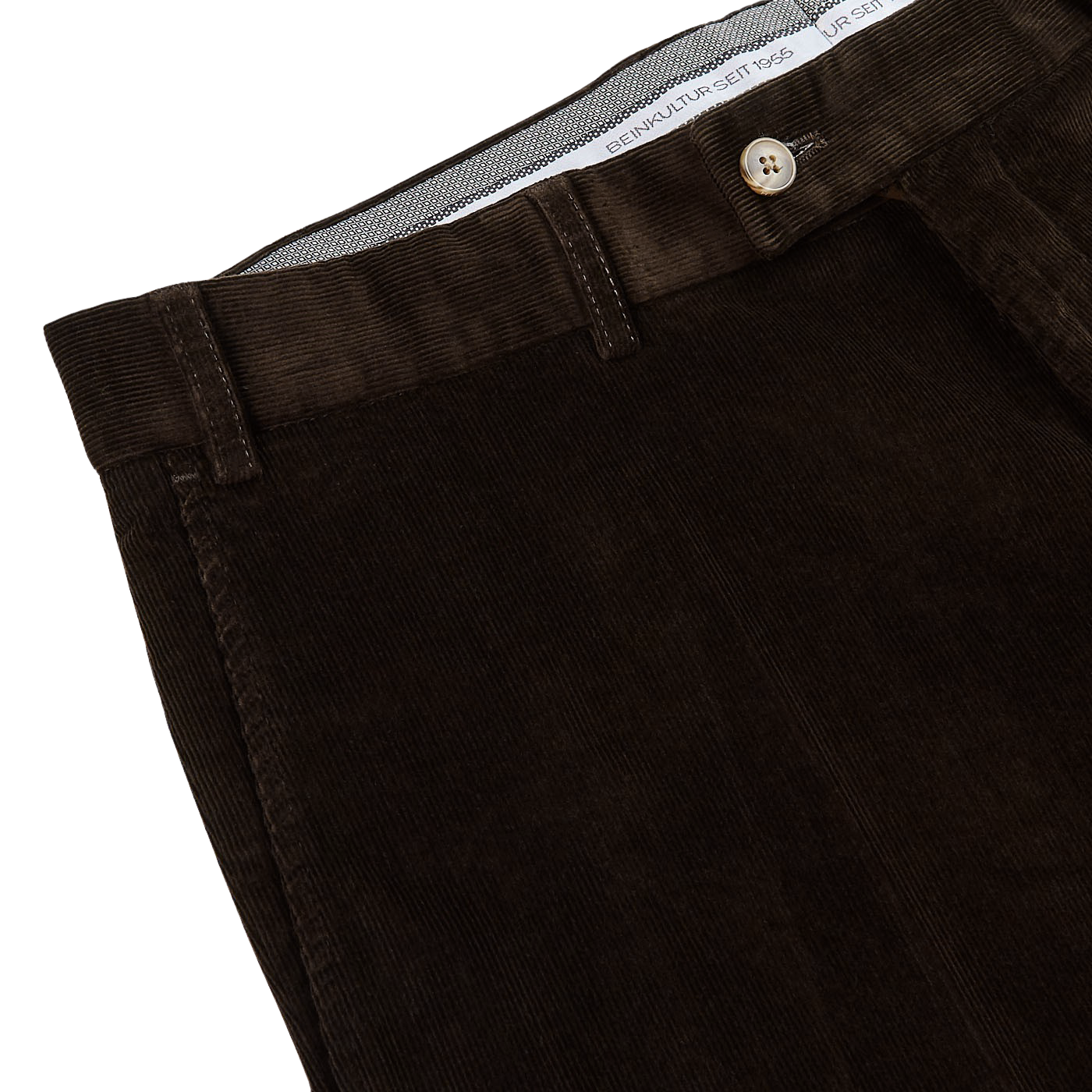 Hiltl Brown Cotton Corduroy Regular Fit Chinos Edge