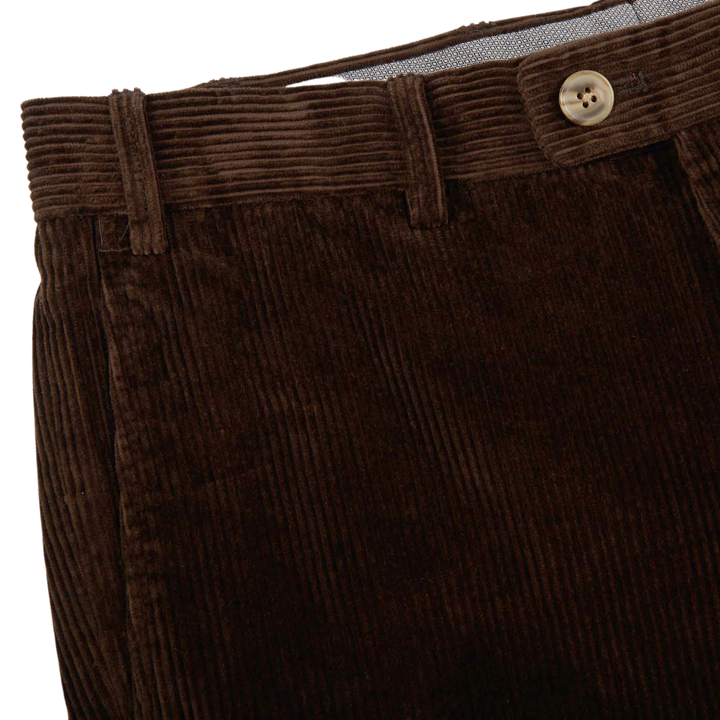 Hiltl Brown Cotton Corduroy Regular Fit Chinos Edge