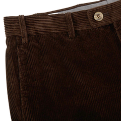 Hiltl Brown Cotton Corduroy Regular Fit Chinos Edge