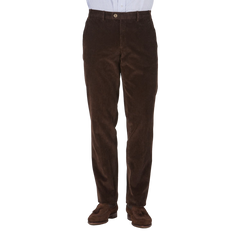 Hiltl Brown Cotton Corduroy Regular Fit Chinos Front