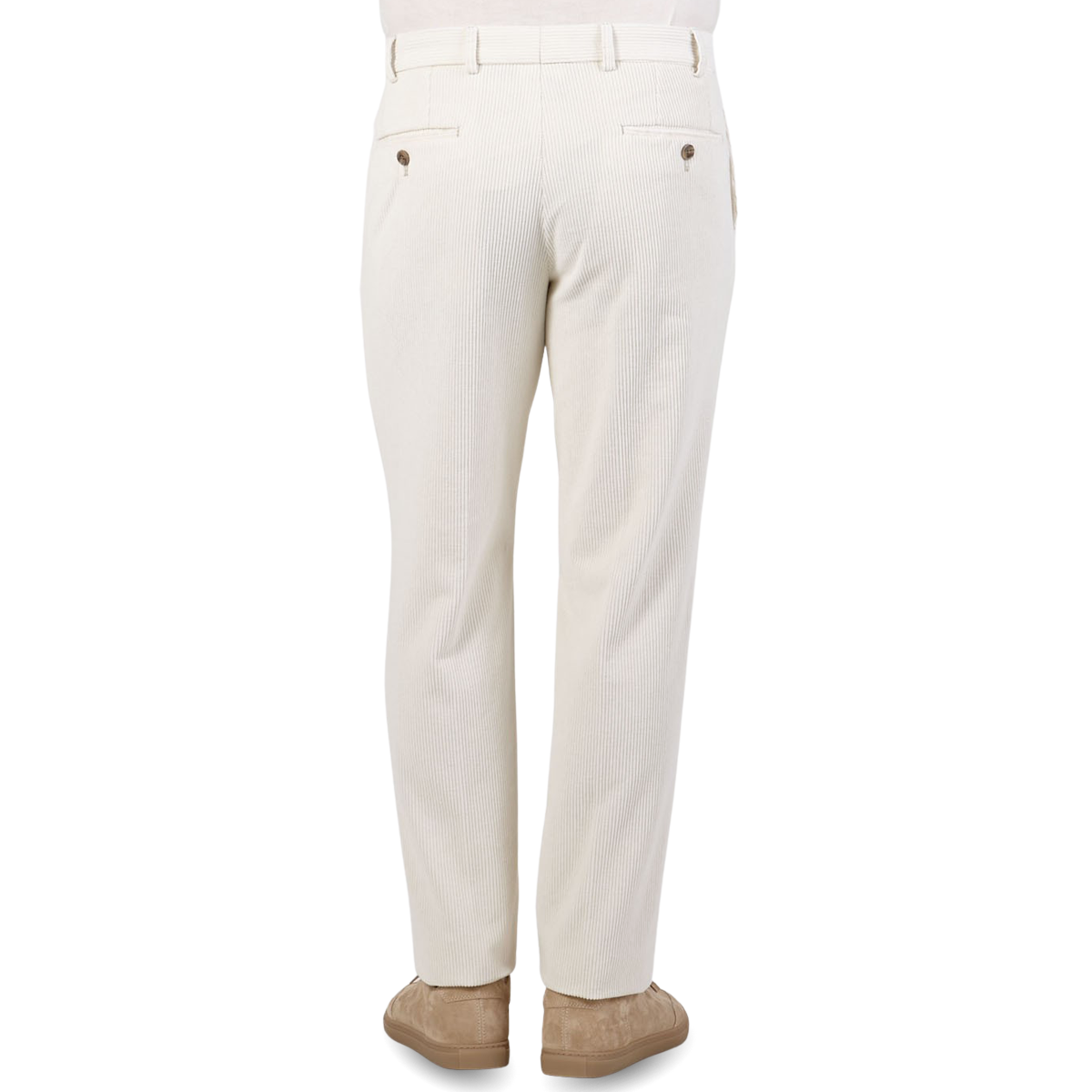 White Horizontal Cord Trousers | Connolly Corduroy Trousers