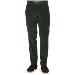 Hiltl Green Cotton Corduroy Regular Fit Chinos Front