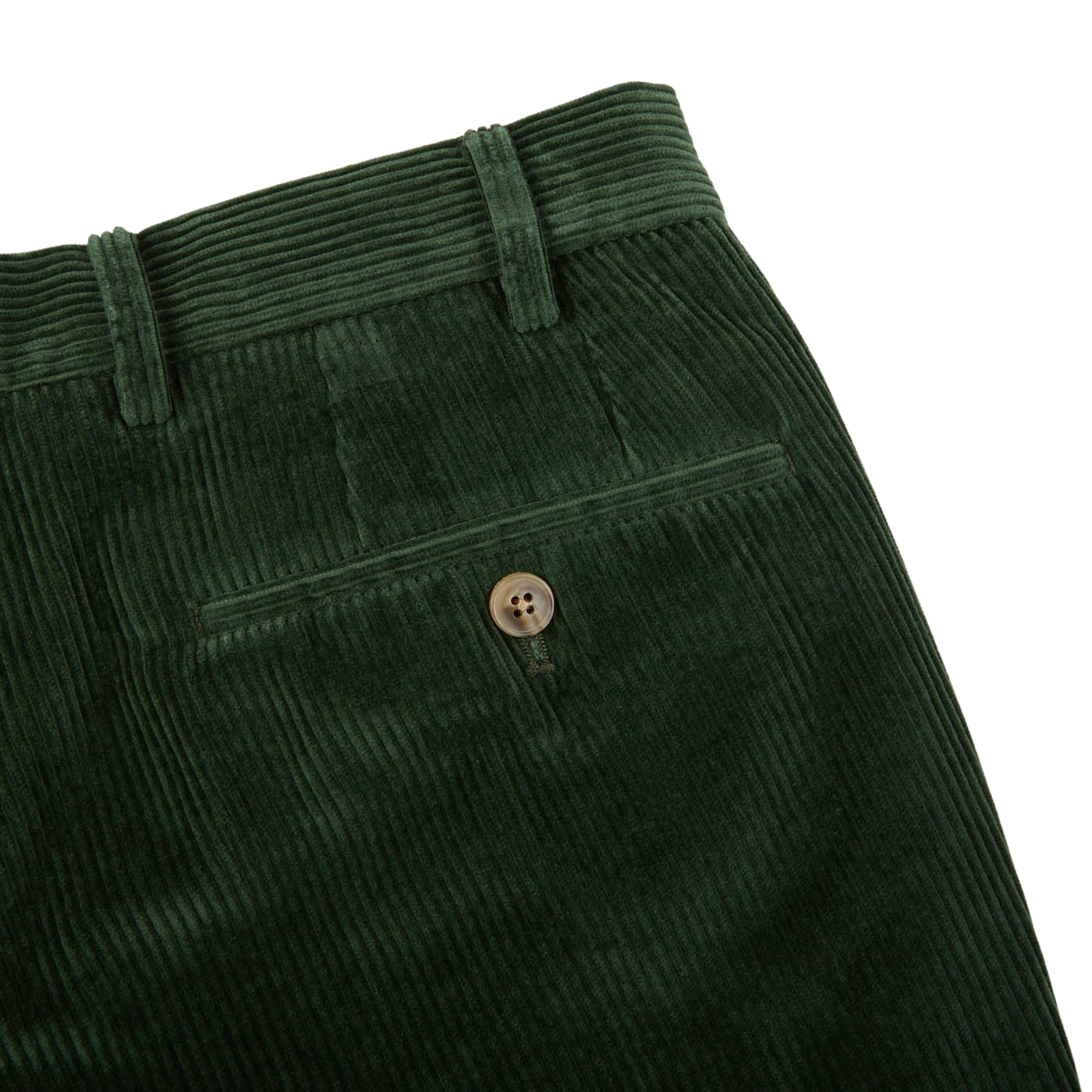 Hiltl Green Cotton Corduroy Regular Fit Chinos Pocket
