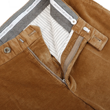 Hiltl Light Brown Cotton Corduroy Regular Fit Chinos Zipper