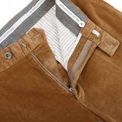 Hiltl Light Brown Cotton Corduroy Regular Fit Chinos Zipper