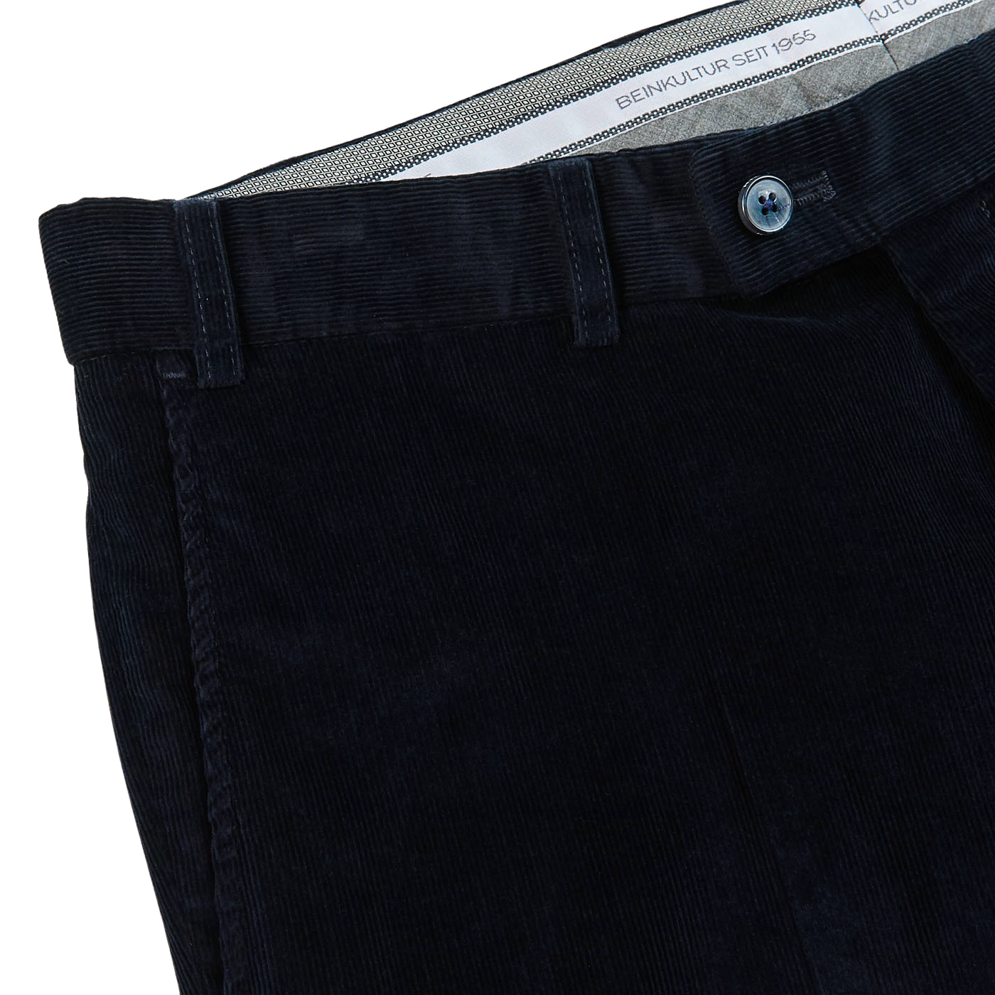 Hiltl Navy Cotton Corduroy Regular Fit Chinos Edge