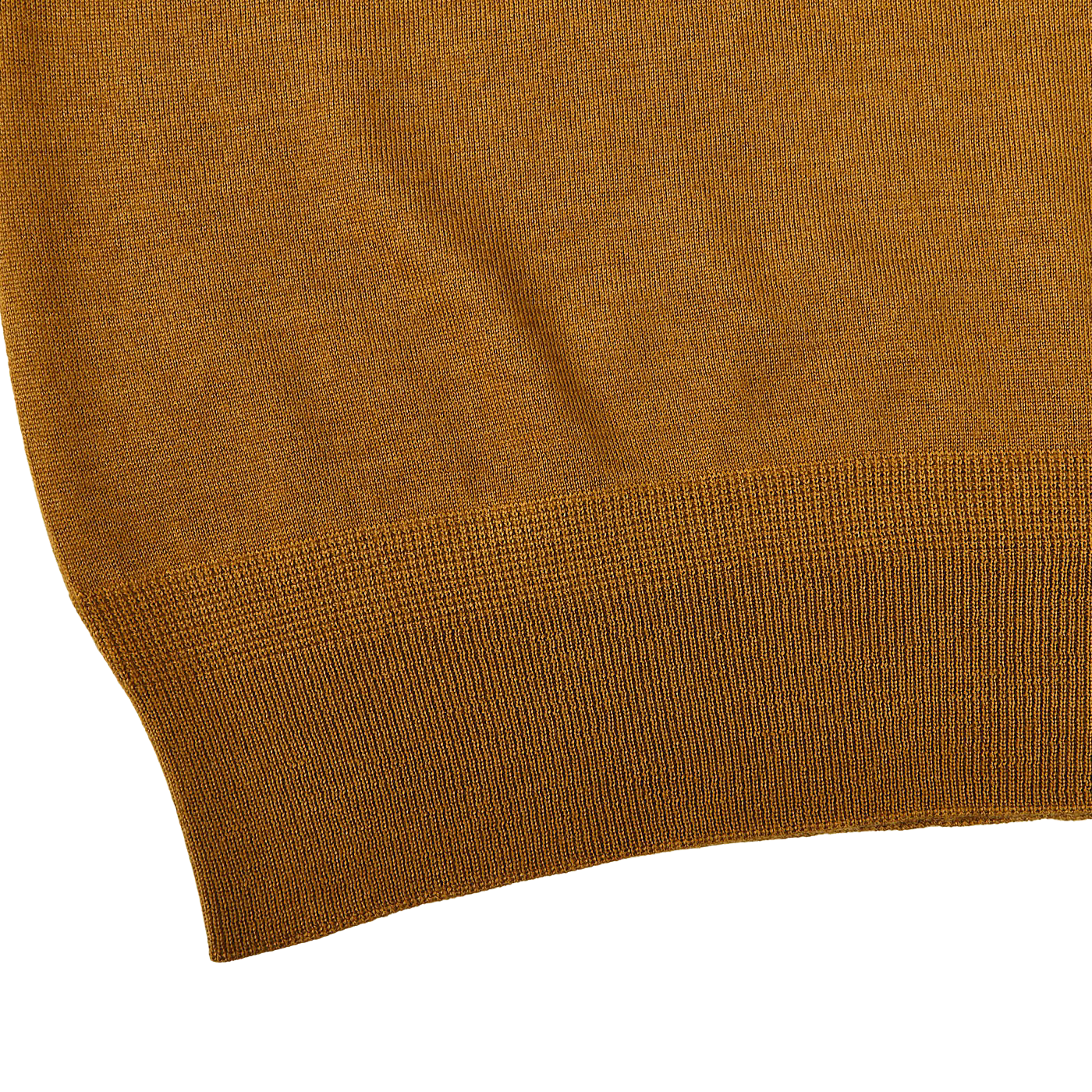 Johnstons of Elgin Mustard Yellow Cashmere Silk Crew Neck Edge