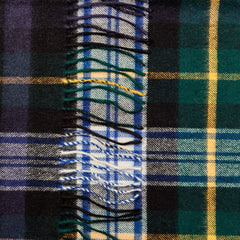 A Johnstons Of Elgin Navy Checked Dress Gordon Cashmere Scarf.