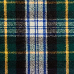 A close up of a Johnstons of Elgin Navy Checked Dress Gordon Cashmere Scarf.