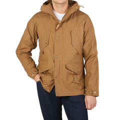 Manifattura Ceccarelli Dark Tan Cotton Canvas All Season Coat Front