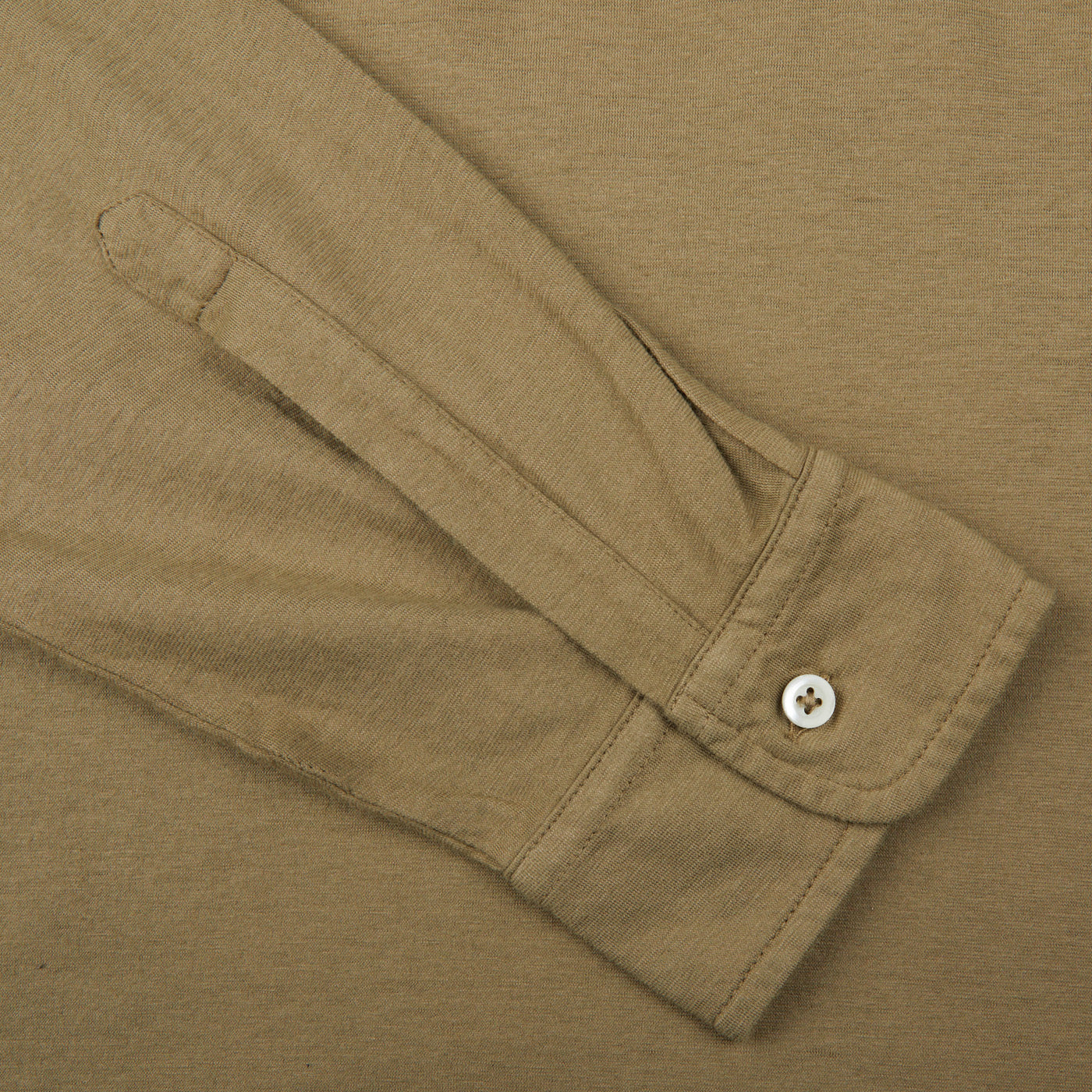 Massimo Alba Green Cotton Jersey Ischia LS Polo Shirt Cuff