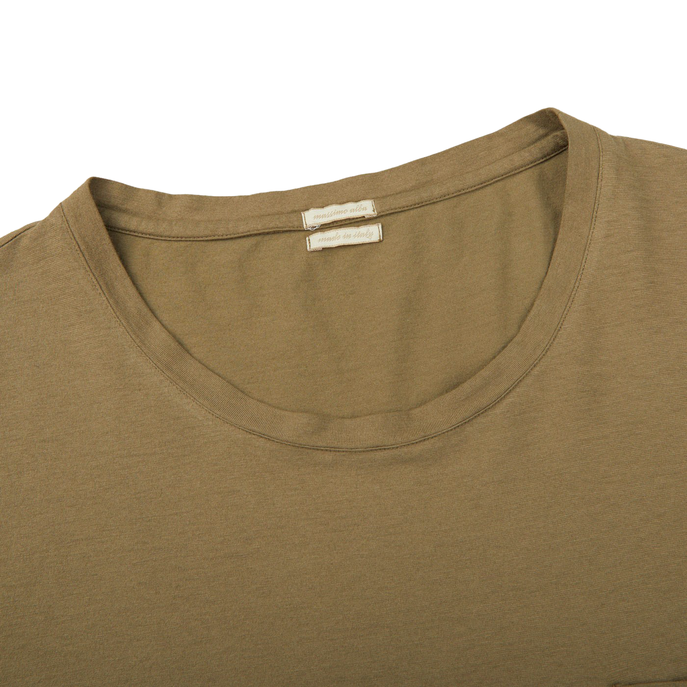 Massimo Alba Green Cotton Jersey Panarea T-Shirt Collar