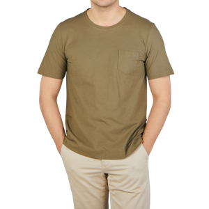 Massimo Alba Green Cotton Jersey Panarea T-Shirt Front