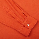 Massimo Alba Orange Cotton Jersey Ischia LS Polo Shirt Cuff