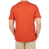 Massimo Alba Orange Cotton Jersey Panarea T-Shirt Back