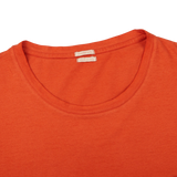 Massimo Alba Orange Cotton Jersey Panarea T-Shirt Collar