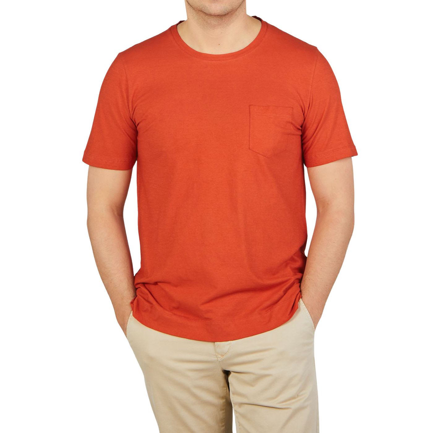 Massimo Alba Orange Cotton Jersey Panarea T-Shirt Front