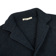 Maurizio Baldassari Green Blue Zegna Baruffa Wool Brenta Jacket Collar