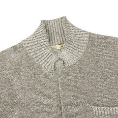 Maurizio Baldassari Light Green Cotton Mouline Knitted Jacket Collar