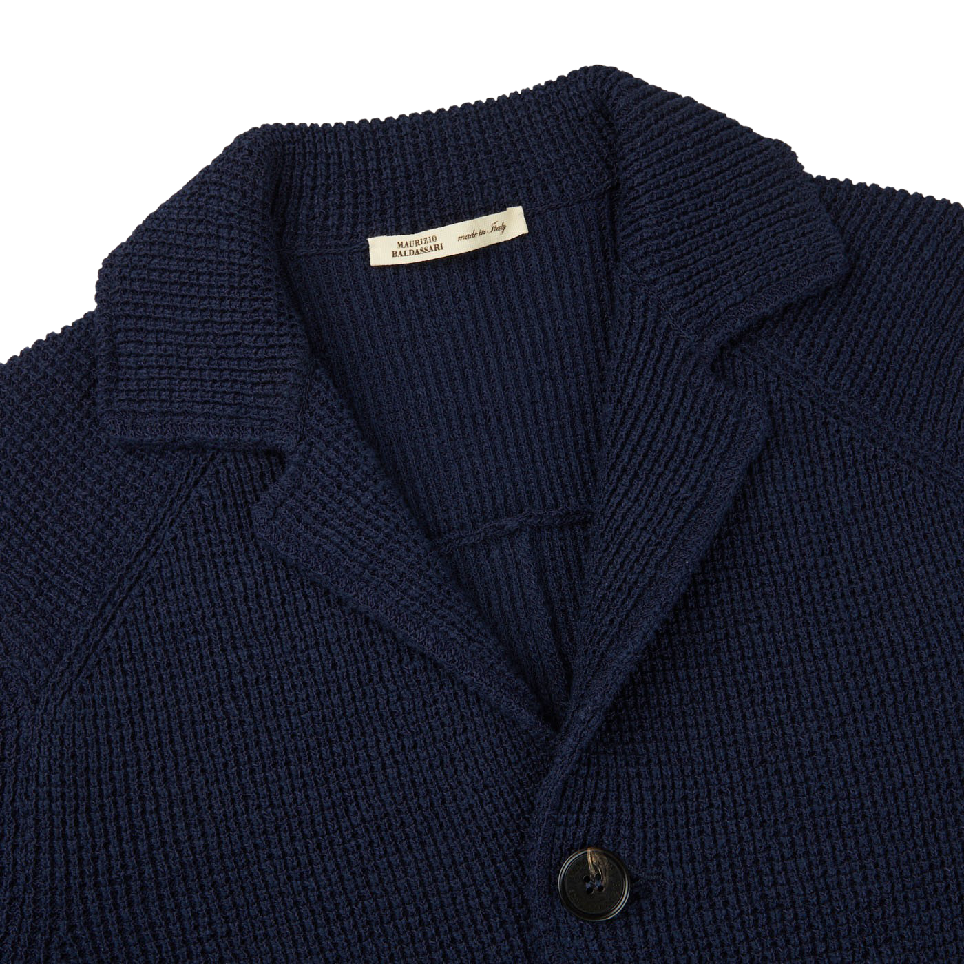 Maurizio Baldassari Navy Blue Cotton Summer Brenta Jacket Collar