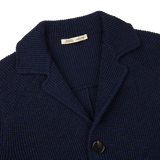 Maurizio Baldassari Navy Blue Cotton Summer Brenta Jacket Collar