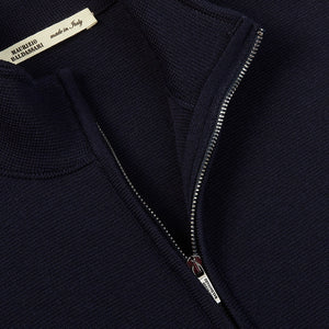 Maurizio Baldassari Navy Blue Knitted Virgin Wool Gilet Open