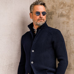 Maurizio Baldassari Navy Blue Zegna Baruffa Wool Brenta Jacket Model