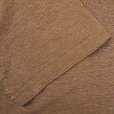 Mauro Ottaviani Cinnamon Brown Washed Linen Polo Shirt Cuff