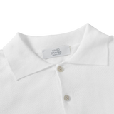 Mauro Ottaviani Clear White Cotton Long Sleeve Polo Shirt Collar1