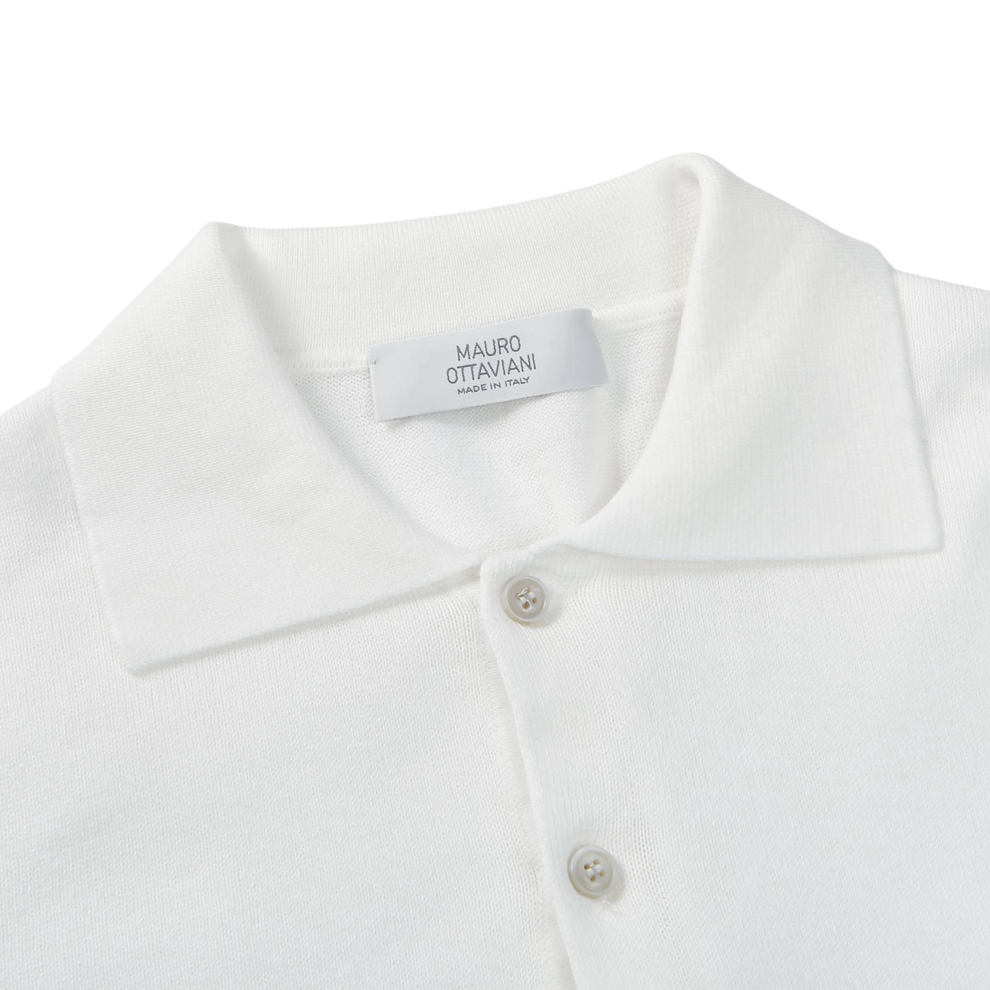 Mauro Ottaviani Clear White Cotton Polo Shirt Collar