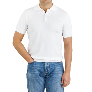 Mauro Ottaviani Clear White Cotton Polo Shirt Front