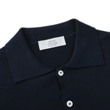 Mauro Ottaviani Navy Blue Cotton Long Sleeve Polo Shirt Collar