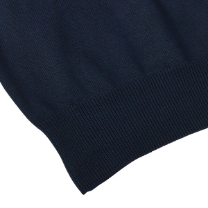 Mauro Ottaviani Navy Blue Cotton Polo Shirt Edge