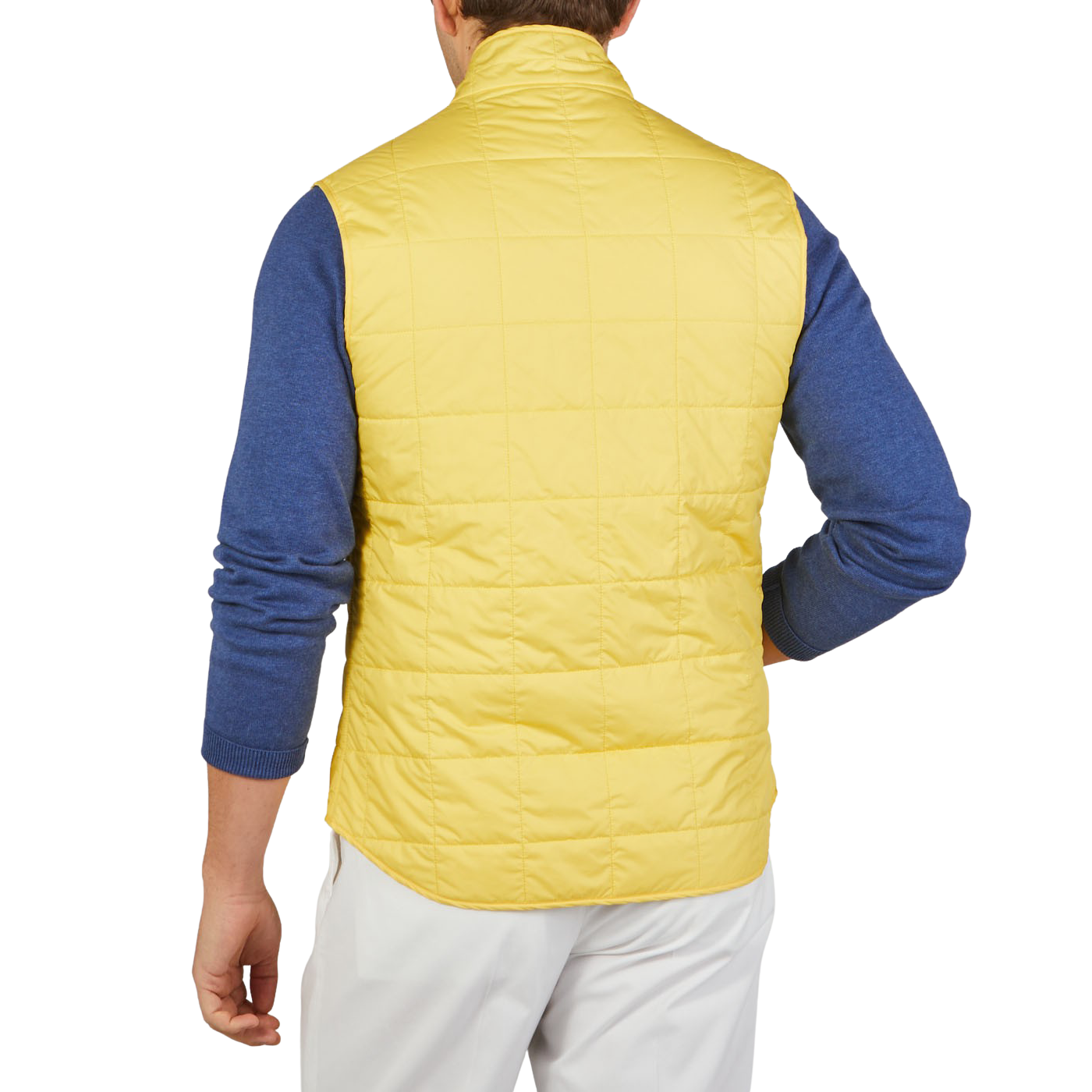 Mazzarelli Bright Yellow Quilted Nylon Gilet Back