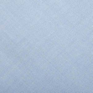 Mazzarelli Light Blue Cotton Twill Cut Away Slim Shirt Fabric1