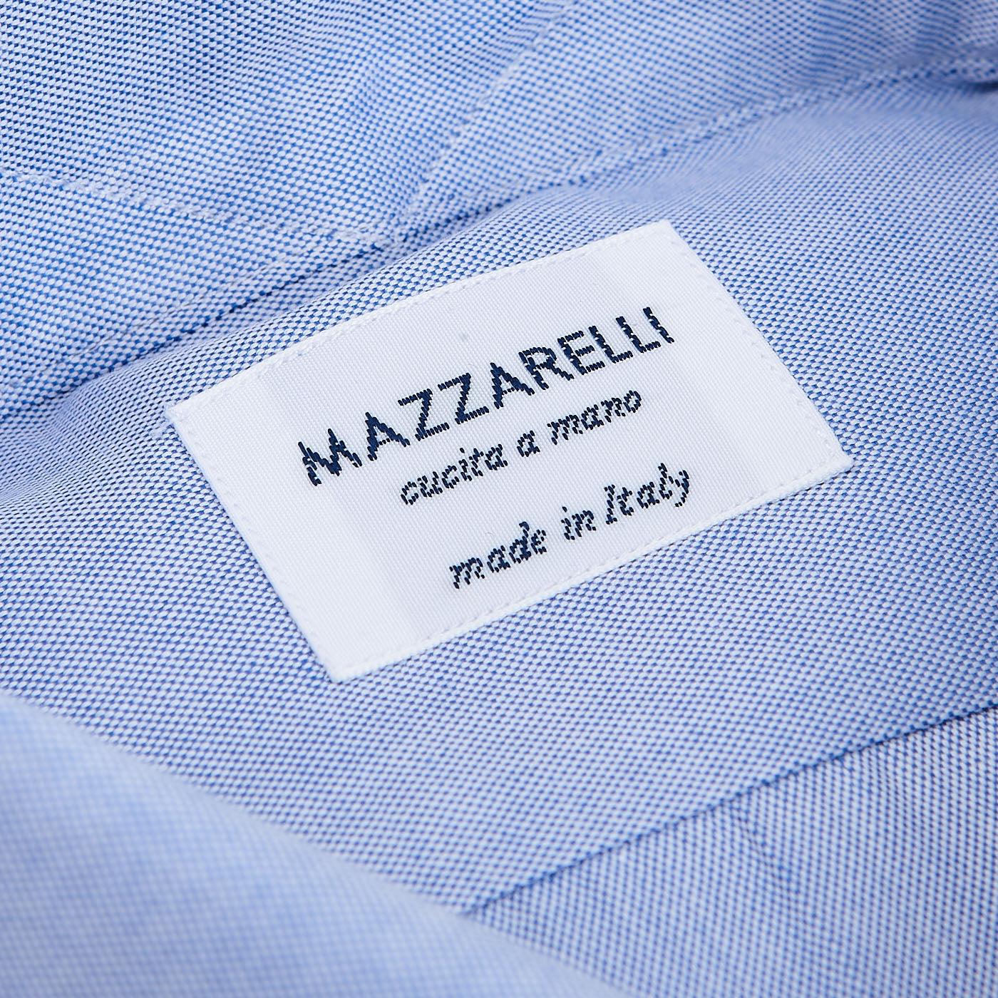 Mazzarelli Light Blue Royal Oxford BD Regular Shirt Tag