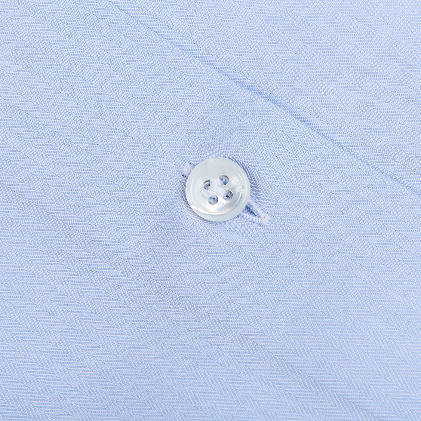 Mazzarelli Light Blue Slim Cutaway Herringbone Shirt Button