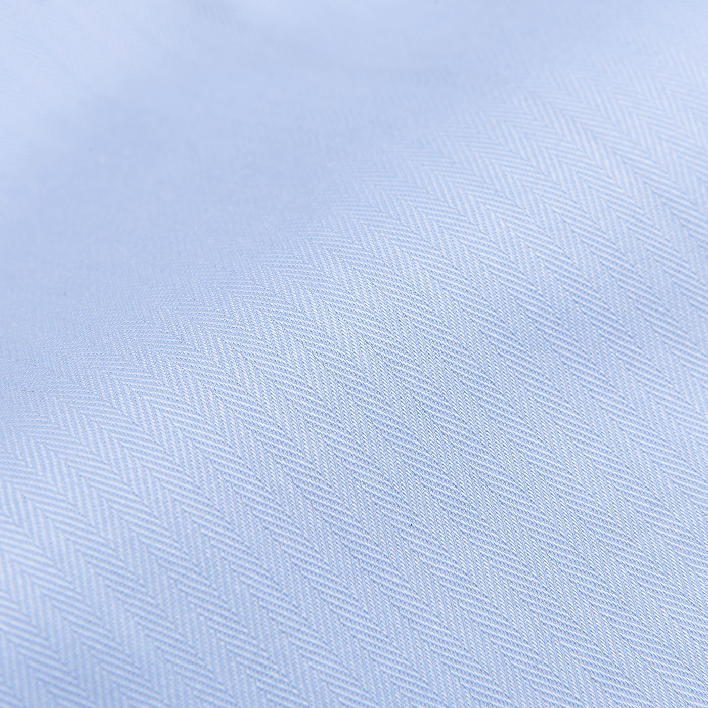 Mazzarelli Light Blue Slim Cutaway Herringbone Shirt Fabric