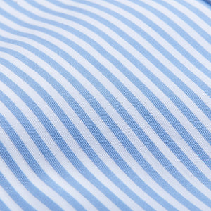 Mazzarelli Light Blue Striped Regular Fit Cotton Shirt Fabric