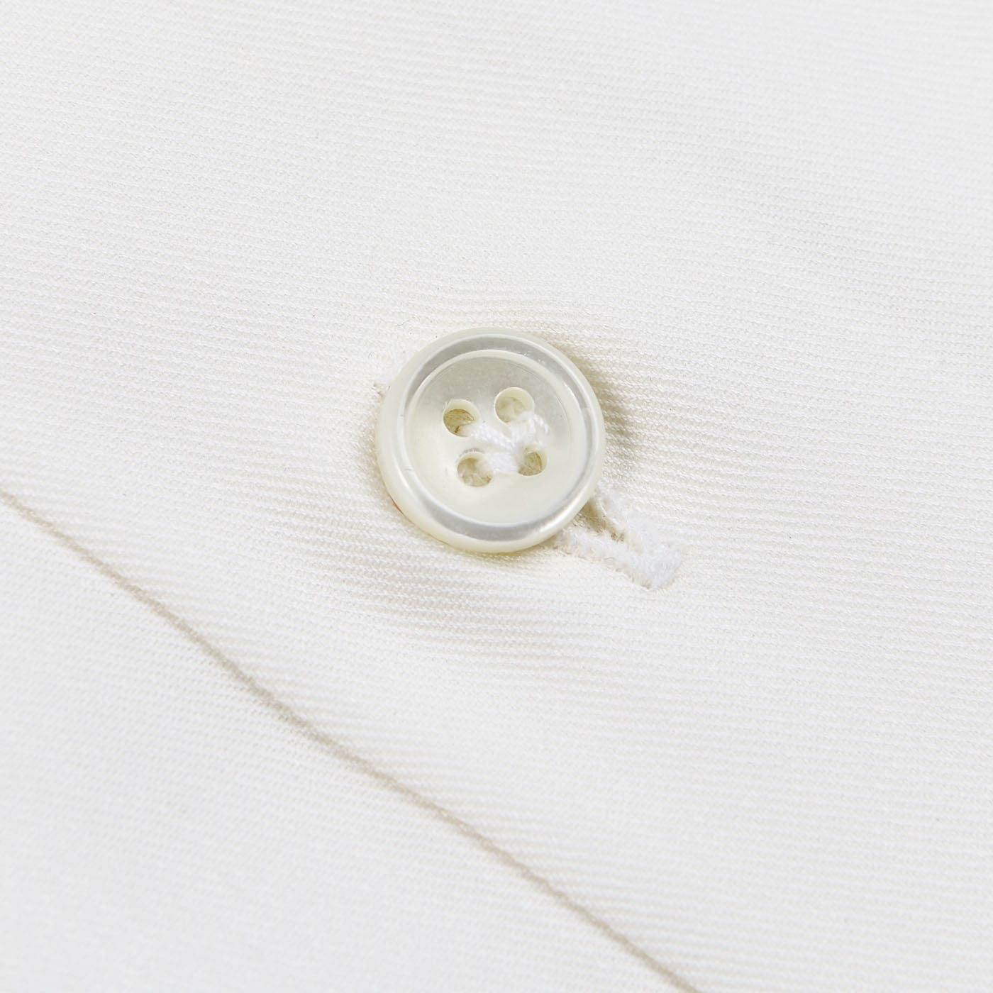 Mazzarelli Off White Cotton Twill BD Slim Shirt Button