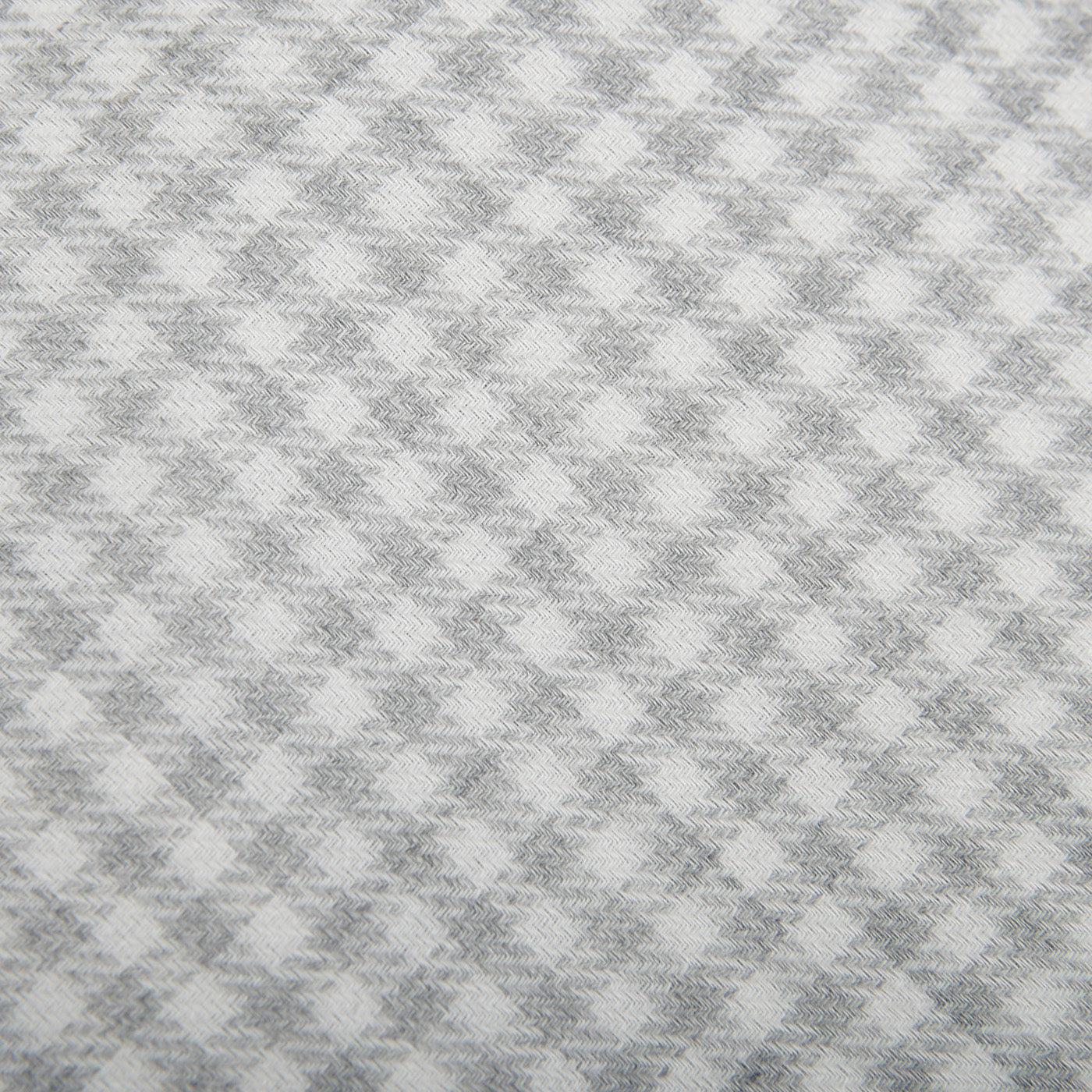 Mazzarelli White Checked Cotton Cashmere BD Slim Shirt Fabric