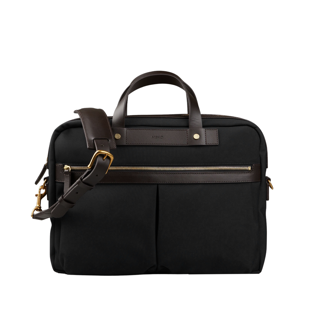 Mismo | Coal Black M/S Canvas Office Briefcase – Baltzar