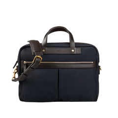 Mismo Navy Dark Brown M:S Canvas Office Briefcase Feature