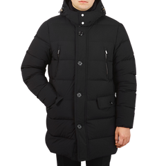 Moorer Black Technical Nylon Down Padded Parka Feature