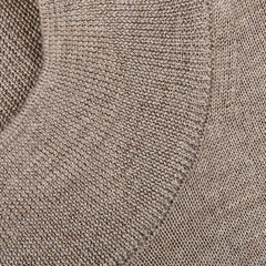 Morgano Taupe Beige Extrafine Merino Wool Mockneck Brim