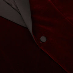 Oscar Jacobson Burgundy Cotton Velvet Frampton Dinner Jacket Inside