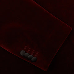 Oscar Jacobson Burgundy Cotton Velvet Frampton Dinner Jacket Cuff