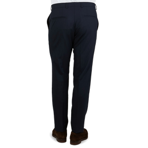Oscar Jacobson Navy Damien Wool Suit Trousers Back