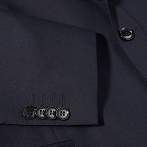 Oscar Jacobson Navy Edmund Wool Suit Jacket Cuff